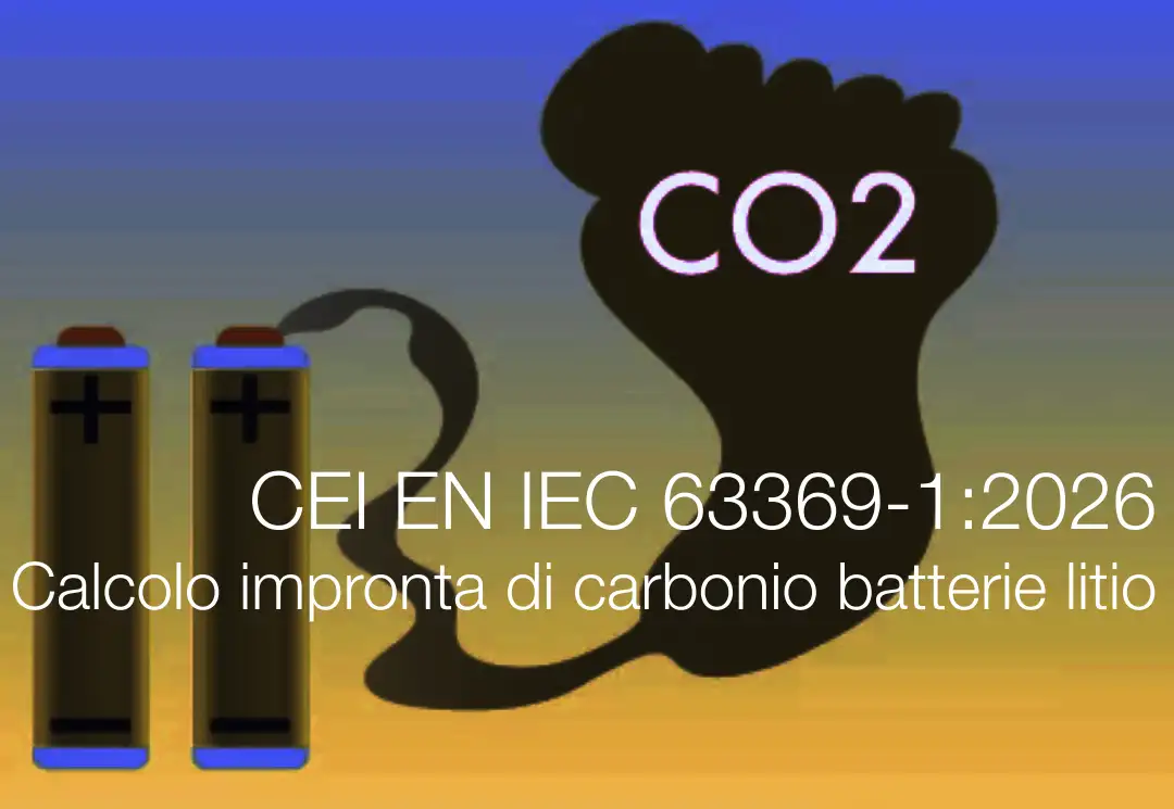 CEI EN IEC 63369-1:2026 / Calcolo dell'impronta di carbonio batterie litio